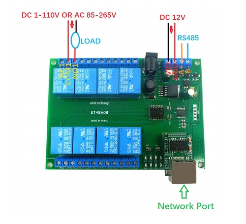 ET48A08 Kontroler Przekaźnikowy Modbus TCP/IP RS485 - obrazek 3