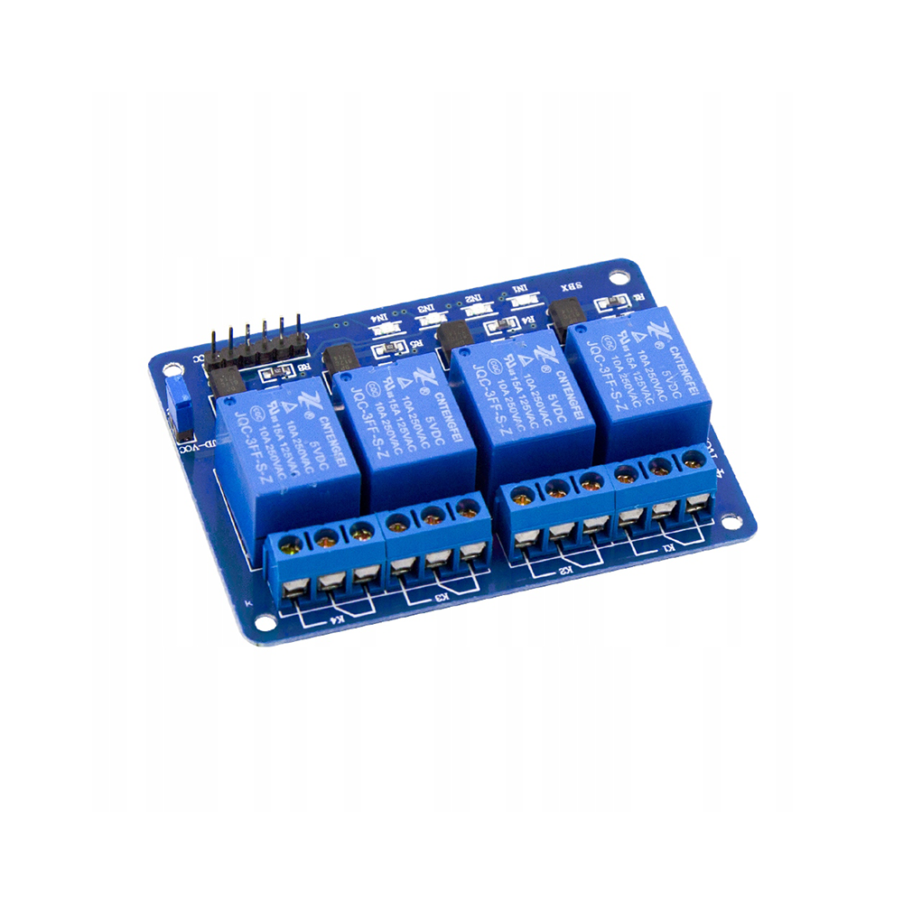 MODUŁ 4 KANAŁOWY PRZEKAŹNIK 5V 10/12A ARDUINO AVR